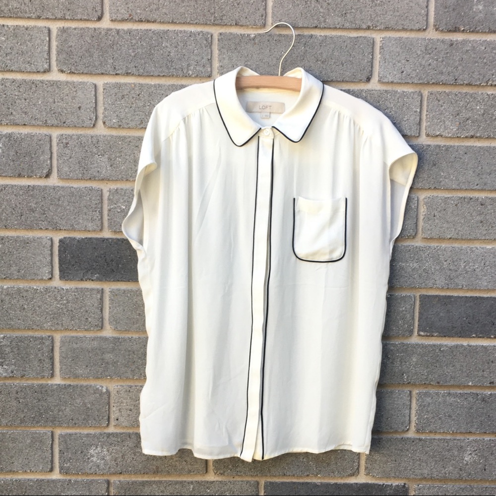 Loft Black and White Blouse